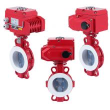 進口電動襯氟蝶閥，電動全氟閥